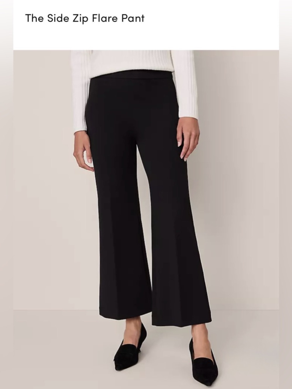 NWT Ann Taylor Side Zip Flare Pant - Size 6, Black